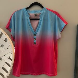 Pink and blue SHEIN top sz large